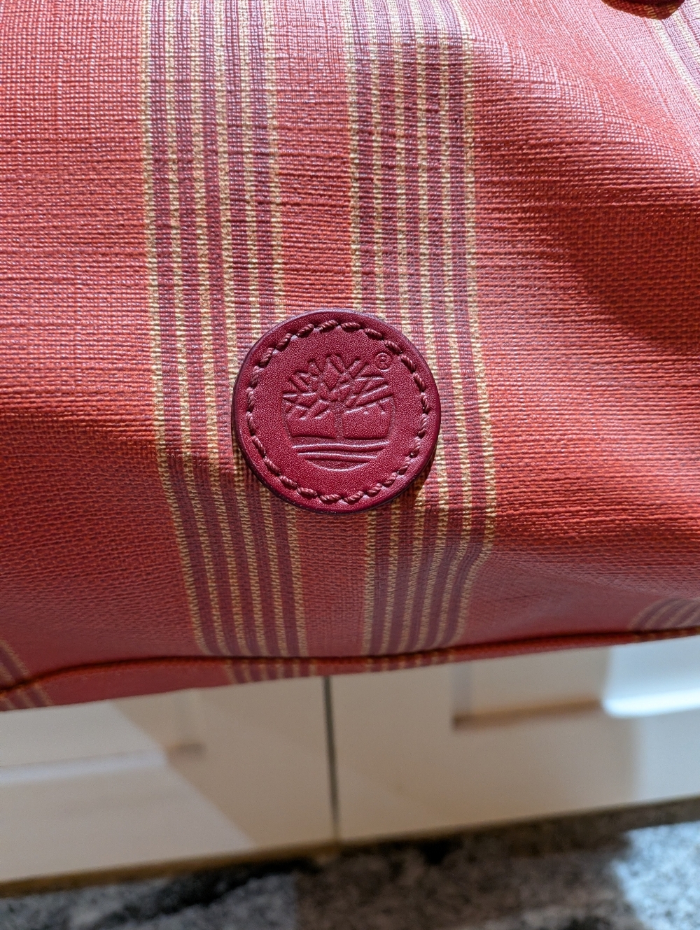 Timberland NWT Orange Red Striped Purse Handbag, Satchel - Picture 5 of 8